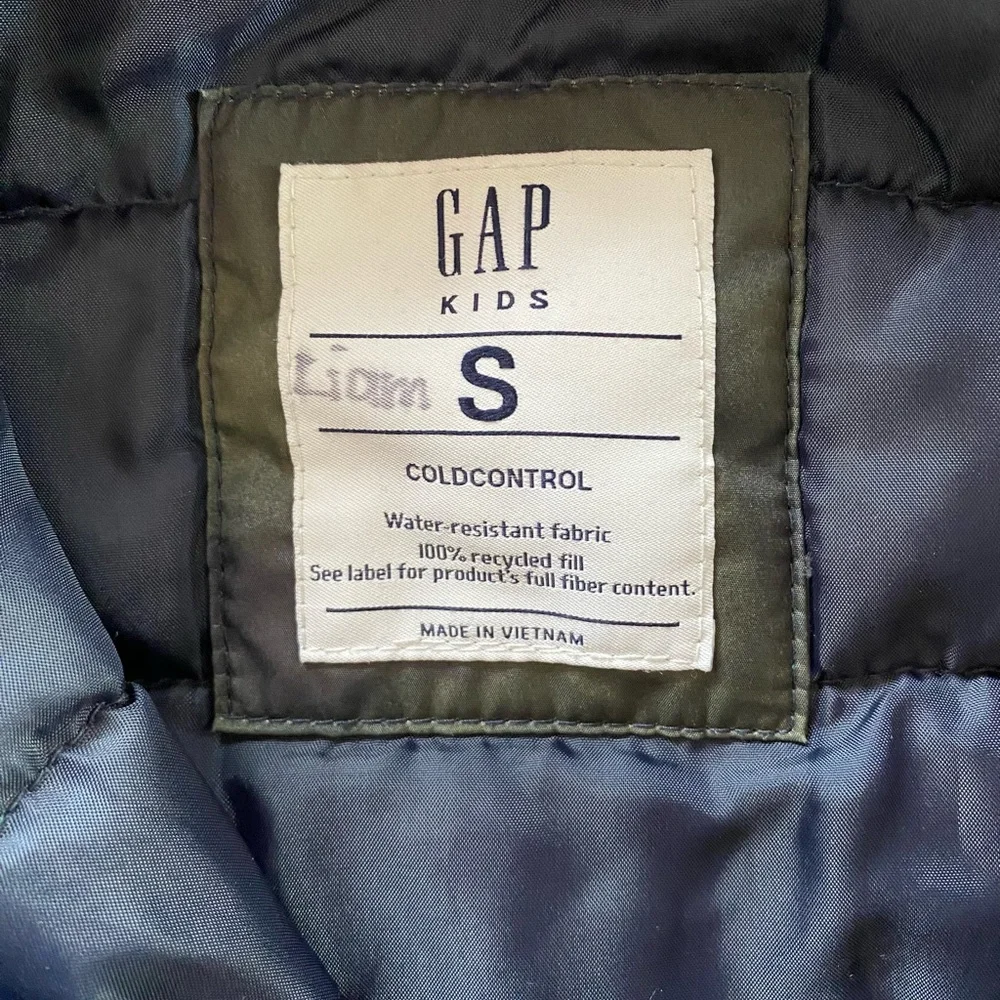 Gap Kids Green blue Hooded Puffer Jacket‎ size 6